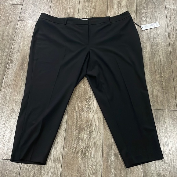 Calvin Klein Pants - Calvin Klein Black Plus Size Solid Straight Leg Pants